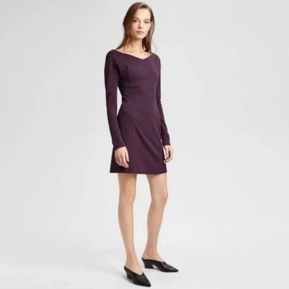 Theory Dark‎ Grape Valentina Knit Bodycon Dress - Picture 1 of 7